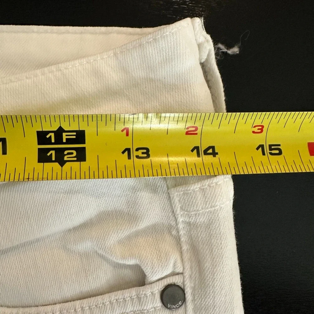 Vince Jeans Women's 27 White Denim Slim Low Rise Ankle Zip Skinny Leg DV117-2241